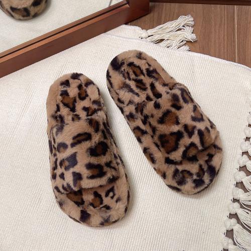 Pluche & Rubber Katoenen slippers Afgedrukt Leopard meer kleuren naar keuze Paar