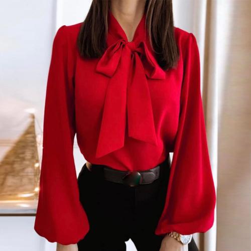 Polyester Slim Women Long Sleeve Blouses PC