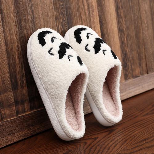 Plush & PVC Fluffy slippers hardwearing & thermal Pair