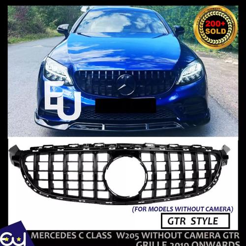 FOR MERCEDES C CLASS W205 C205 GRILLE PANchinaNA GT GLOSS BLACK 2019 Onwards FACELIFT