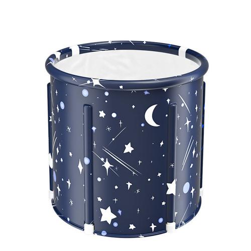 Pearl Cotton & PVC & Nylon foldable Foldable Bathtub thickening starry sky pattern blue PC