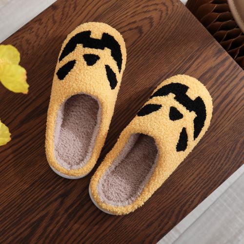 Thermo Plastic Rubber & Plush Fluffy slippers hardwearing & thermal yellow Pair