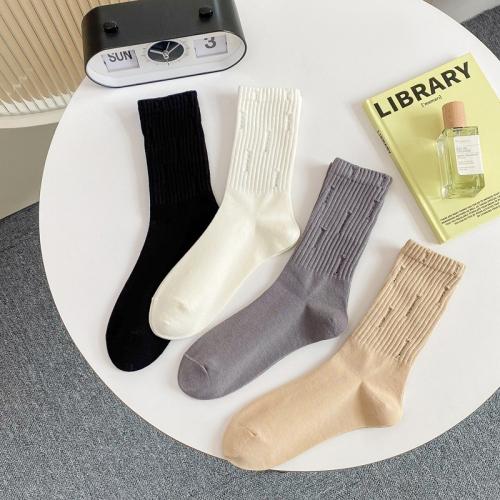 Cotton Women Loose Socks sweat absorption Solid : Lot