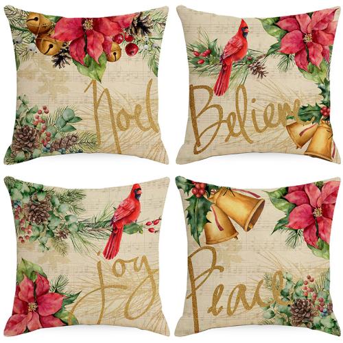 Linen Pillow Case christmas design printed PC