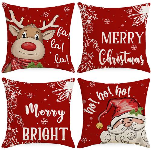 Linen Pillow Case christmas design printed PC