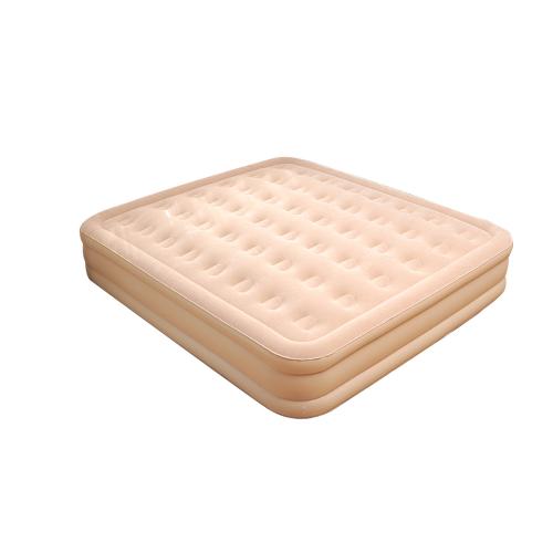 Plush & PVC Inflatable Bed Mattress portable Solid khaki PC