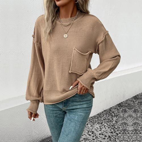 Acrylic Women Sweater & with pocket Solid PC