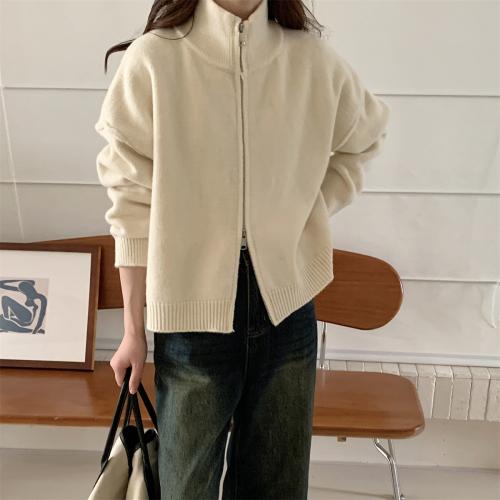 Spandex & Polyester Sweater Coat loose patchwork Solid : PC