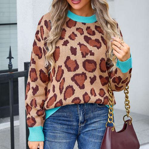 Acrylic Women Sweater & loose leopard PC