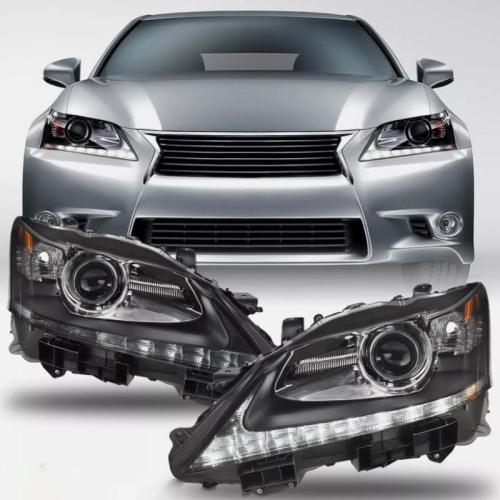 Fit 13-15 Lexus GS350 GS450h Xenon HID DRL w/o AFS Projector Headlights Pair