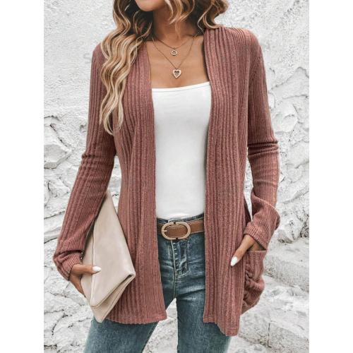 Polyester Women Long Cardigan & loose striped PC