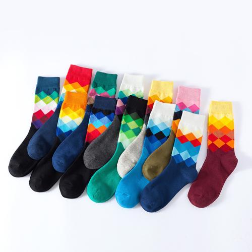 Cotton Men Ankle Sock antifriction & sweat absorption & anti-skidding printed geometric : Lot