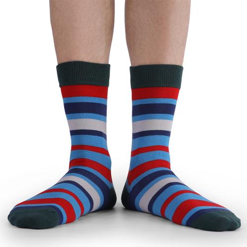 Combed Cotton Men Knee Socks antifriction & thicken & deodorant & sweat absorption striped : Lot