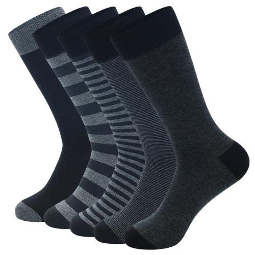 Baumwolle Herren Hohe Socken, unterschiedliche Farbe und Muster für die Wahl, Grau, :, 5Paare/Viel,  Viel