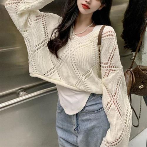 Acrylic Women Knitwear two piece & hollow : Set