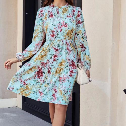 Polyester One-piece Dress slimming printed PC