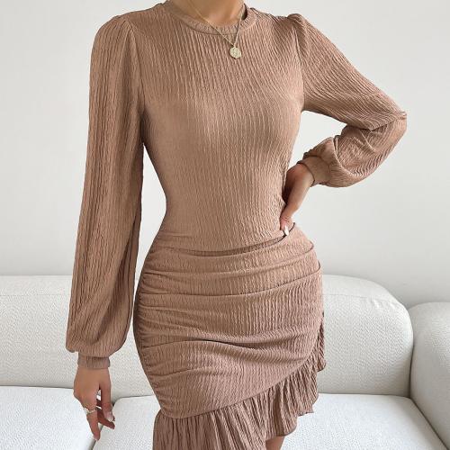 Polyester Slim Sexy Package Hip Dresses Solid PC