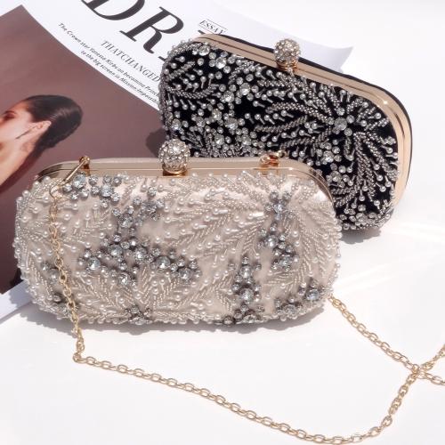 Silk & Polyester Easy Matching Clutch Bag with rhinestone PC