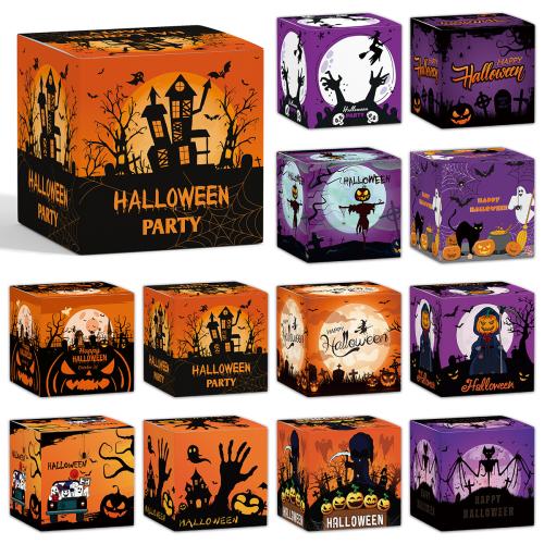 Papel Caja de caramelos de Halloween, impreso, patrón diferente para la elección, más colores para elegir,  Conjunto