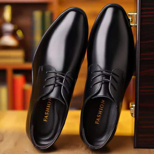 Microfiber PU Synthetic Leather & Rubber Men Dress Shoes & waterproof Solid Pair