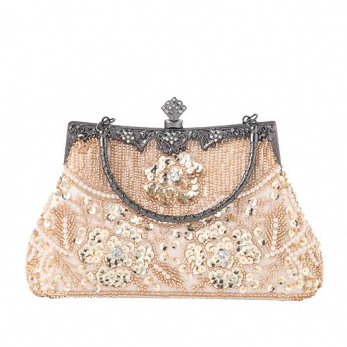 Sequin & Polyester Evening Party Handbag with chain & attached with hanging strap PC