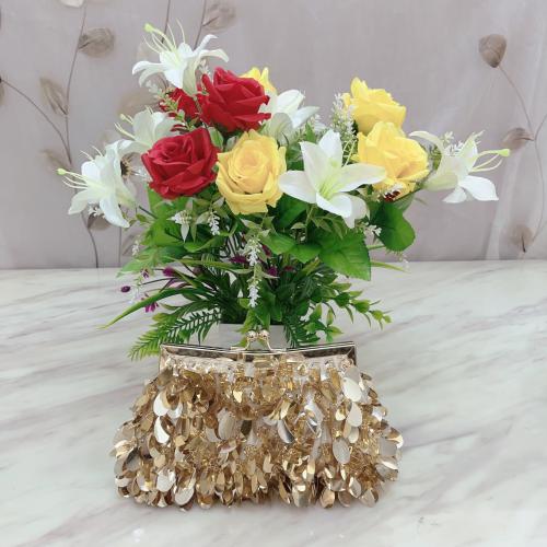 Sequin & Polyester Easy Matching Clutch Bag with chain PC