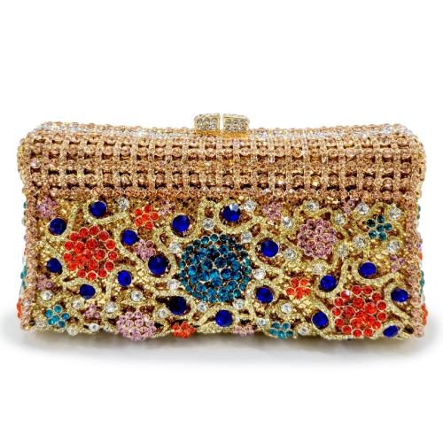 PU Leather & Rhinestone hard-surface & Easy Matching Clutch Bag with chain PC