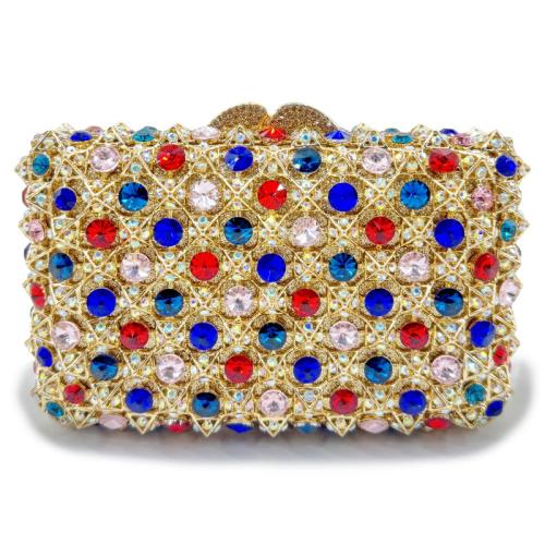 PU Leather & Rhinestone hard-surface & Easy Matching Clutch Bag with chain PC