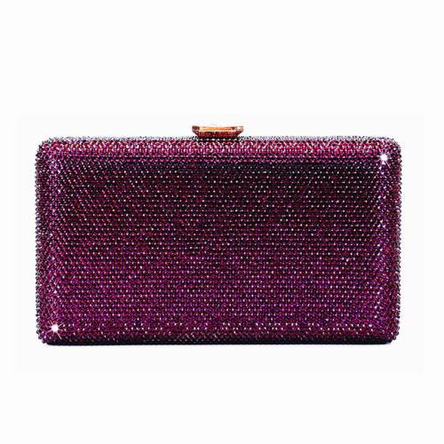 PU Leather & Rhinestone hard-surface & Easy Matching Clutch Bag with chain PC