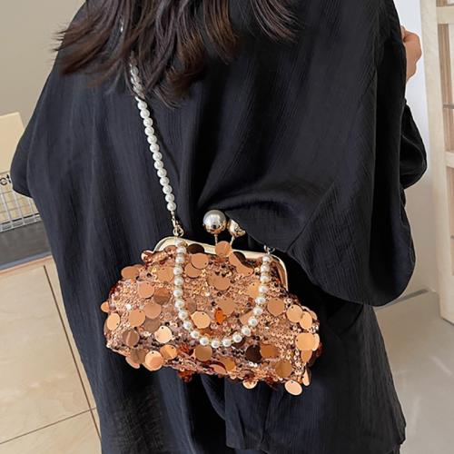 Sequin & Polyester Crossbody Bag durable Solid PC