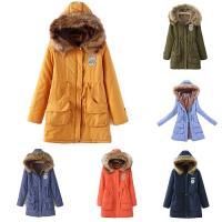 Suede Plus Size Women Parkas mid-long style & thicken patchwork Solid PC