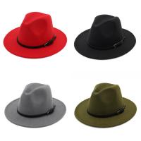 Woollen Cloth Fedora Hat for women & adjustable Plain Weave Solid PC