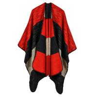 Cashmere Cloak Cloak Poncho thicken & loose & thermal jacquard geometric : PC