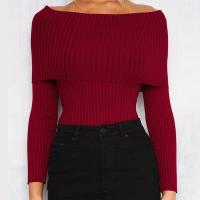 Acrylic & Polyester Women Knitwear & skinny & breathable knitted Solid PC