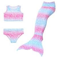 Milk Fiber Girl Kids Three-piece Swimsuit flexible & three piece & regular patchwork Set