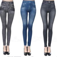 Polyester Women Leggings & skinny & breathable printed Solid PC