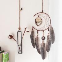 Iron Creative & Concise & Modern Style Dream Catcher Hanging Ornaments color as shown & hollow Velveteen & Wooden Beads & Feather handmade Others PC