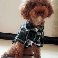 Cotton Pet Dog Clothing & breathable printed plaid PC