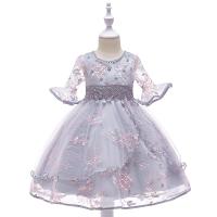 Mixed Fabric & Polyester Princess Girl One-piece Dress embroidered Others PC