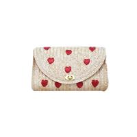 Rattan & Polyester Cotton & Polyester Handmade & Weave Clutch Bag attached with hanging strap PC