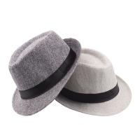 Linen Fedora Hat edge curling & sun protection & for men & breathable Solid khaki PC