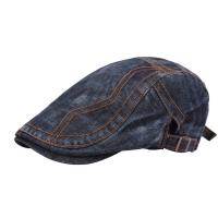 Denim Outdoor Berets unisex & adjustable & breathable embroidered Solid PC