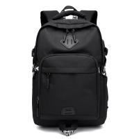 Nylon Backpack large capacity & with USB interface & waterproof & breathable Polyester letter PC