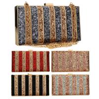 Zinc Alloy Clutch Bag soft surface & attached with hanging strap Sequin Solid PC