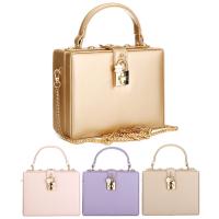 PU Leather Box Bag Clutch Bag sewing thread & attached with hanging strap Polyester Solid PC