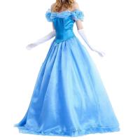 Polyester Costume de princesse de femmes Gant & Jupe Patchwork Solide Bleu pièce