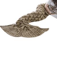 Polyester Creative & Soft & foldable Mermaid Tail Blankets knitted fish scale pattern PC