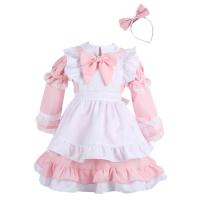 Polyester Children Princess Costume with bowknot patchwork Solid PC