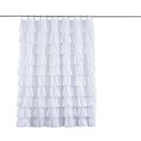 Polyester Waterproof Shower Curtain with hook Solid white PC
