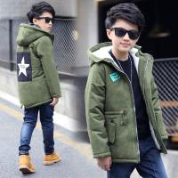 Cotton With Siamese Cap Boy Coat mid-long style & thicken & thermal patchwork Solid PC